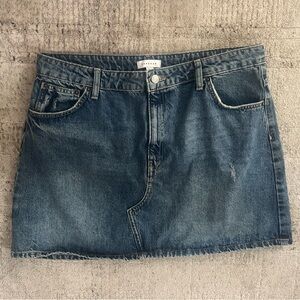 TOPSHOP Dark Blue Denim Skirt